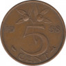 Монета. Нидерланды. 5 центов 1958 год. ав.