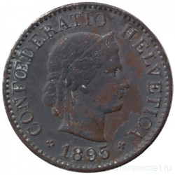 Монета. Швейцария. 5 раппенов 1895 год.