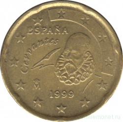 Монета. Испания. 20 центов 1999 год.