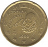Монета. Испания. 20 центов 1999 год. ав.