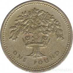Монета. Великобритания. 1 фунт 1987 год.