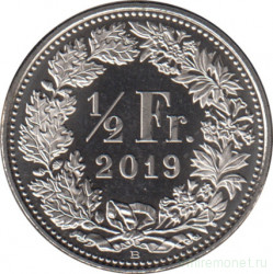 Монета. Швейцария. 1/2 франка 2019 год.