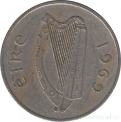 Монета. Ирландия. 5 пенсов 1969 год.