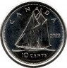 Монета. Канада. 10 центов 2023 год. 70 лет правления Елизаветы II.