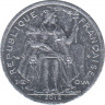 Монета. Новая Каледония. 1 франк 2012 год.  ав.