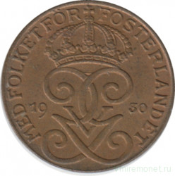 Монета. Швеция. 1 эре 1930 год.