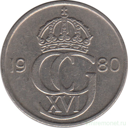 Монета. Швеция. 50 эре 1980 год.