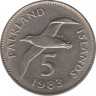 Монета. Фолклендские острова. 5 пенсов 1983 год. рев.