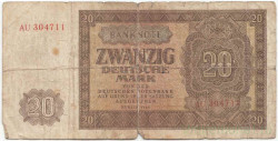 Банкнота. Германия. ГДР. 20 марок 1948 год. Тип 13a.