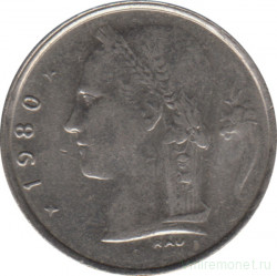 Монета. Бельгия. 1 франк 1980 год. BELGIQUE.