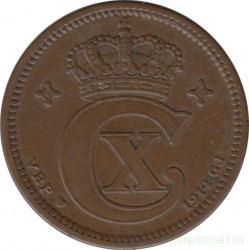 Монета. Дания. 5 эре 1914 год.
