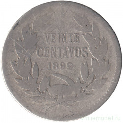 Монета. Чили. 20 сентаво 1899 год.