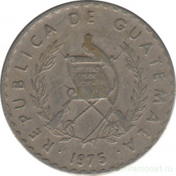 Монета. Гватемала. 10 сентаво 1975 год.