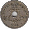 Монета. Бельгия. 5 сантимов 1906 год. BELGIE. ав.