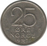  Монета. Норвегия. 25 эре 1976 год. ав.