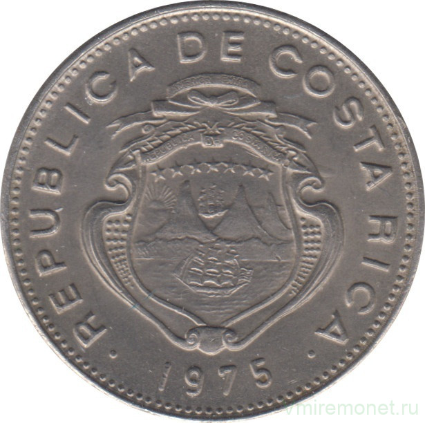 Монета. Коста-Рика. 50 сентимо 1975 год.