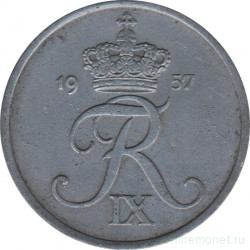 Монета. Дания. 5 эре 1957 год.