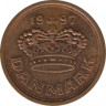 Монета. Дания. 50 эре 1997 год. ав.