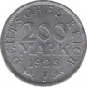 Монета. Германия. 200 марок 1923 год. Монетный двор - Штутгарт (F). ав.