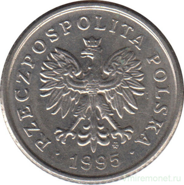 Монета. Польша. 50 грошей 1995 год.