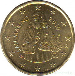 Монета. Сан-Марино. 20 центов 2010 год.