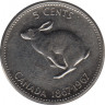 Монета. Канада. 5 центов 1967 год. 100 лет Конфедерации Канада. ав.