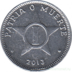 Монета. Куба. 1 сентаво 2013 год.