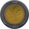Монета. Сан-Марино. 500 лир 1983 год. Угроза атомной войны. ав.