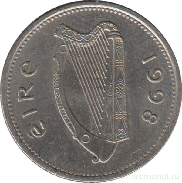Монета. Ирландия. 10 пенсов 1998 год.