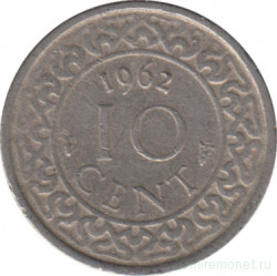 Монета. Суринам. 10 центов 1962 год.