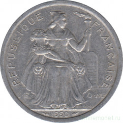 Монета. Новая Каледония. 2 франка 1990 год.