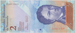 Банкнота. Венесуэла. 2 боливара 2008 год. Тип 88c.