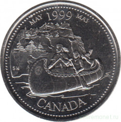 Монета. Канада. 25 центов 1999 год. Миллениум - май 1999. 