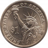 Монета. США. 1 доллар 2020 год. Президент США № 41 Джордж Герберт Уокер Буш. Монетный двор P. рев.