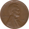 Монета. США. 1 цент 1956 год. Монетный двор D. Аверс - смещение D. ав.