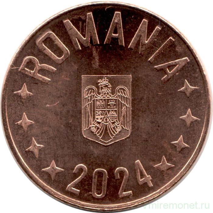 Монета. Румыния. 5 бань 2024 год.