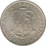Монета. Южно-Африканская республика (ЮАР). 20 центов 1964 год. ав.