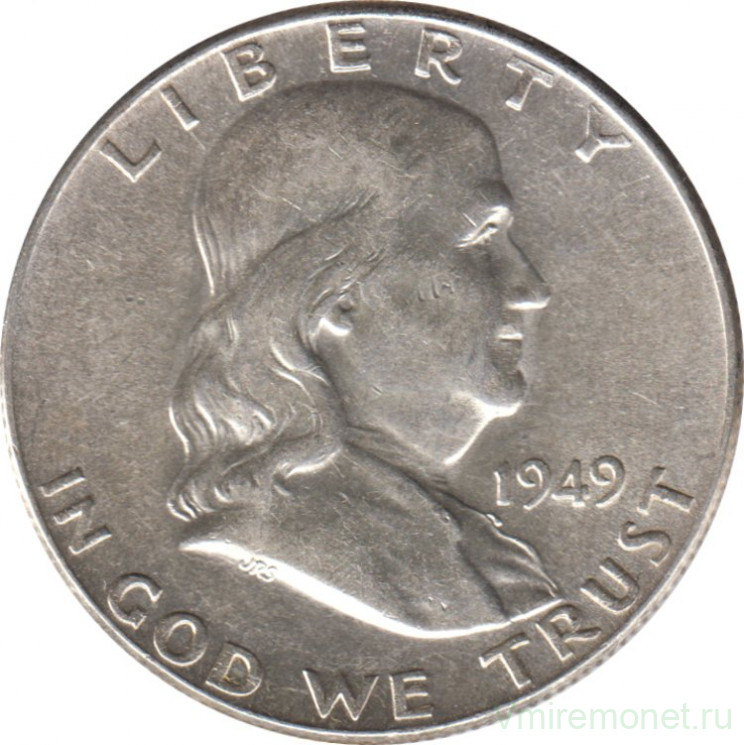 Монета. США. 50 центов 1949 год. Франклин. Монетный двор D.