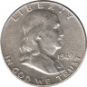 Монета. США. 50 центов 1949 год. Франклин. Монетный двор - Денвер (D). ав.