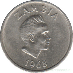 Монета. Замбия. 5 нгве 1968 год.
