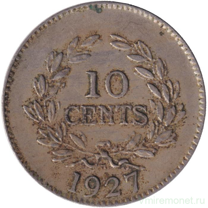 Монета. Саравак. 10 центов 1927 год.