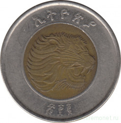 Монета. Эфиопия. 1 быр 2010 год.