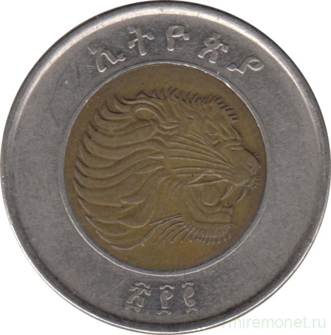 Монета. Эфиопия. 1 быр 2010 год.