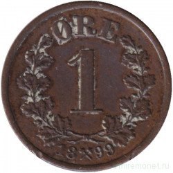 Монета. Норвегия. 1 эре 1899 год.