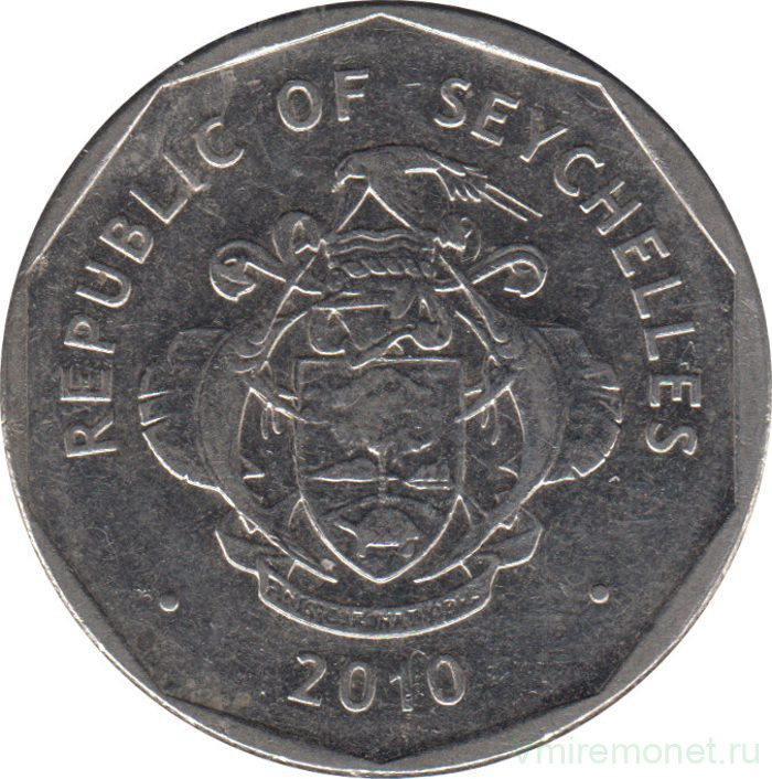 Монета. Сейшельские острова. 5 рупий 2010 год. (магнитная).