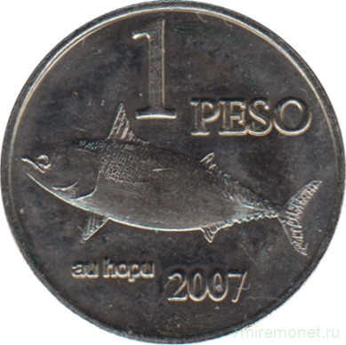 Монета. Остров Пасхи. 1 песо 2007.