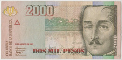 Банкнота. Колумбия. 2000 песо 2007 год. Тип 457h.