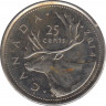 Монета. Канада. 25 центов 2014 год. ав.