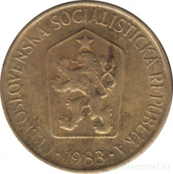Монета. Чехословакия. 1 крона 1983 год.