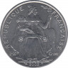 Монета. Новая Каледония. 5 франков 2002 год. ав.